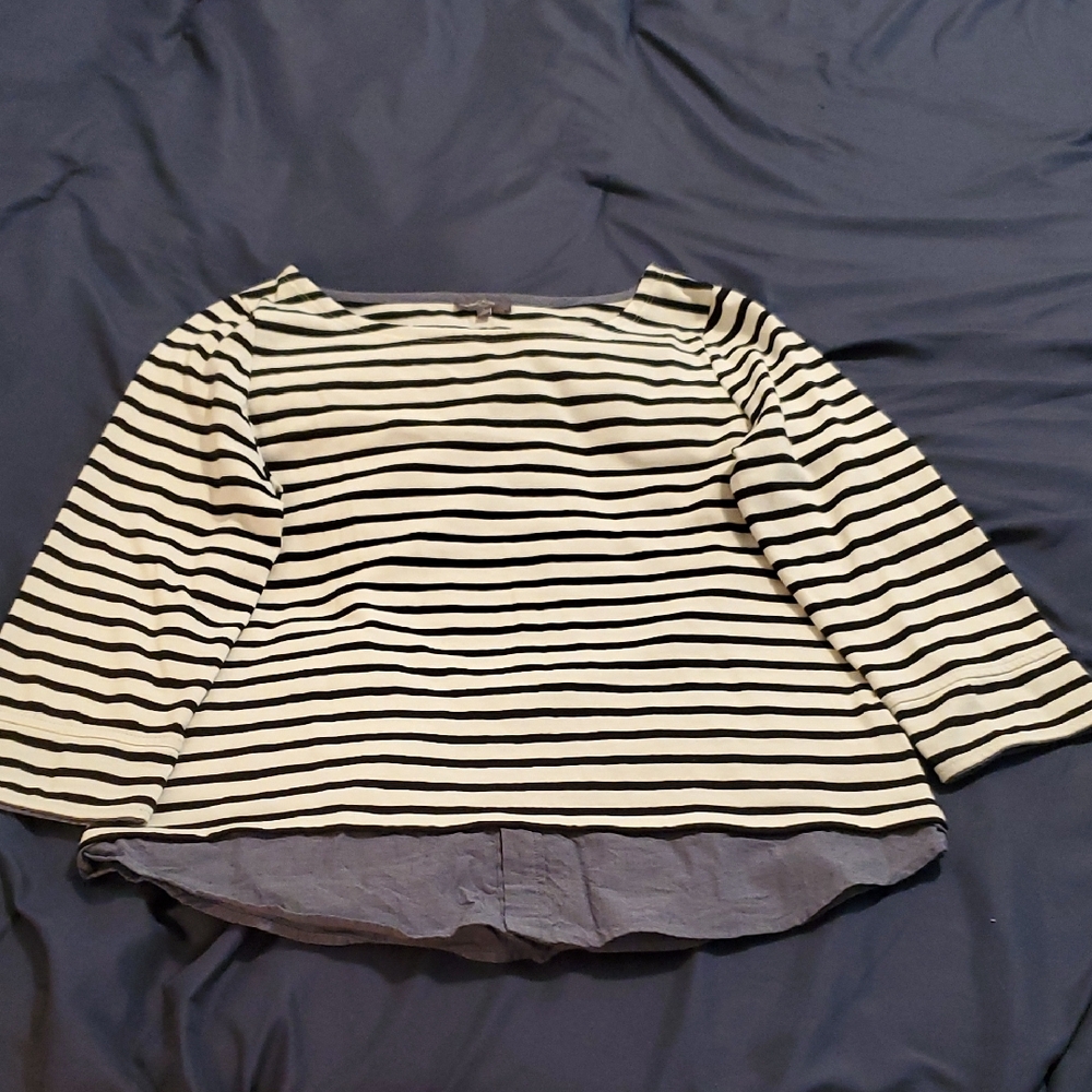 Striped Black and White Women's Top
